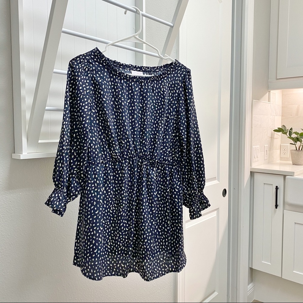 Maternity 3/4 Sleeve Ruffle Bump Top